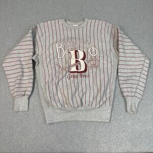 St Benedict's Prep Gray Bees Vintage Sweater Pullover Pinstripe Size Large